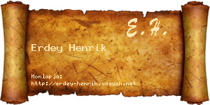 Erdey Henrik névjegykártya